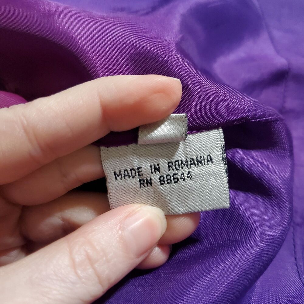 John Meyer of Norwich Size 14 2-Piece Skirt Suit Set VTG Double Breasted Purple - Picture 14 of 15